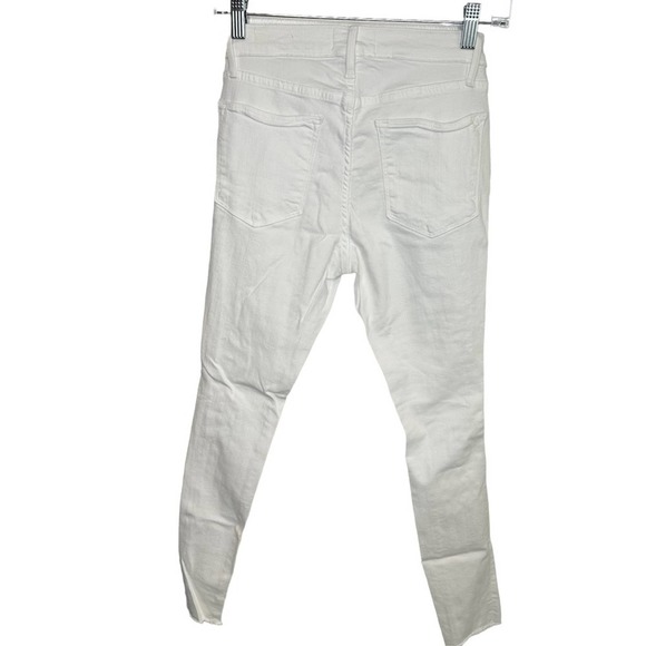 Frame Jeans Womens Le High Skinny Stretch Distressed USA Made White 27 - Picture 9 of 13